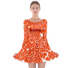 Red Spot Paint White Long Sleeve Skater Dress by Mariart