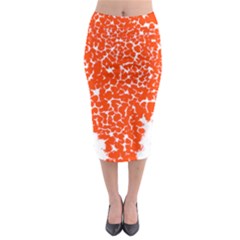 Red Spot Paint White Midi Pencil Skirt by Mariart