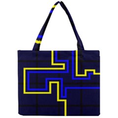 Tron Light Walls Arcade Style Line Yellow Blue Mini Tote Bag by Mariart