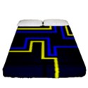 Tron Light Walls Arcade Style Line Yellow Blue Fitted Sheet (Queen Size) View1