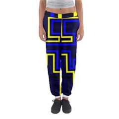 Tron Light Walls Arcade Style Line Yellow Blue Women s Jogger Sweatpants by Mariart