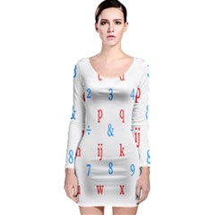 Source Serif Number Long Sleeve Bodycon Dress by Mariart