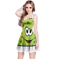 Thorn Face Mask Animals Monster Green Polka Reversible Sleeveless Dress by Mariart