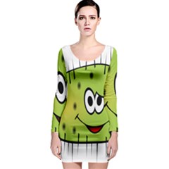 Thorn Face Mask Animals Monster Green Polka Long Sleeve Bodycon Dress by Mariart