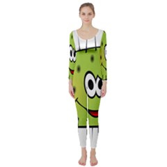 Thorn Face Mask Animals Monster Green Polka Long Sleeve Catsuit by Mariart