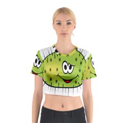 Thorn Face Mask Animals Monster Green Polka Cotton Crop Top by Mariart