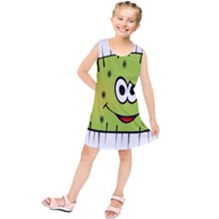 Thorn Face Mask Animals Monster Green Polka Kids  Tunic Dress by Mariart