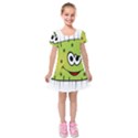 Thorn Face Mask Animals Monster Green Polka Kids  Short Sleeve Velvet Dress View1