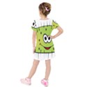 Thorn Face Mask Animals Monster Green Polka Kids  Short Sleeve Velvet Dress View2