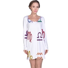 Twelve Signs Zodiac Color Star Long Sleeve Nightdress by Mariart