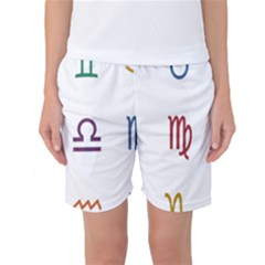 Twelve Signs Zodiac Color Star Women s Basketball Shorts by Mariart