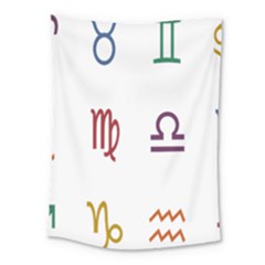 Twelve Signs Zodiac Color Star Medium Tapestry by Mariart