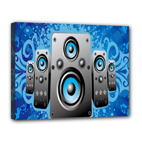 Sound System Music Disco Party Canvas 14  X 11  by Mariart