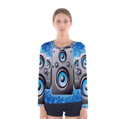 Sound System Music Disco Party Women s Long Sleeve Tee