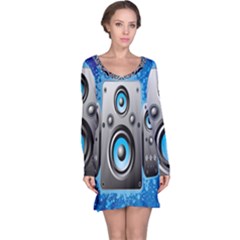 Sound System Music Disco Party Long Sleeve Nightdress by Mariart