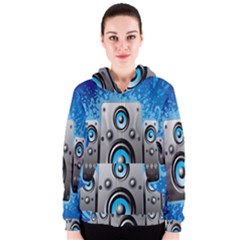 Sound System Music Disco Party Women s Zipper Hoodie by Mariart