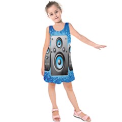 Sound System Music Disco Party Kids  Sleeveless Dress by Mariart