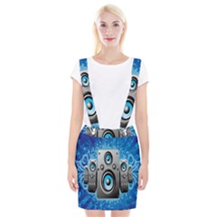 Sound System Music Disco Party Braces Suspender Skirt by Mariart