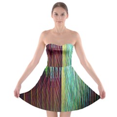 Screen Shot Line Vertical Rainbow Strapless Bra Top Dress by Mariart