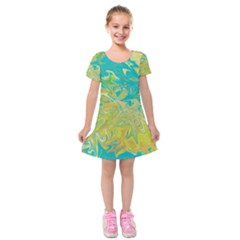 Colors Kids  Short Sleeve Velvet Dress