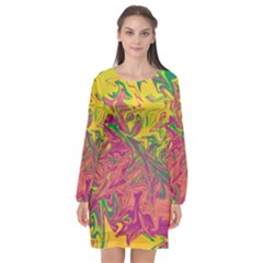 Colors Long Sleeve Chiffon Shift Dress  by Valentinaart