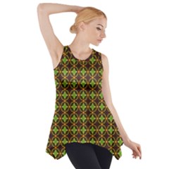 Kiwi Like Pattern Side Drop Tank Tunic