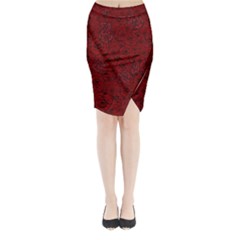 Red Roses Field Midi Wrap Pencil Skirt by designworld65