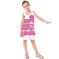 Love Knows No Gender Kids  Sleeveless Dress by Valentinaart