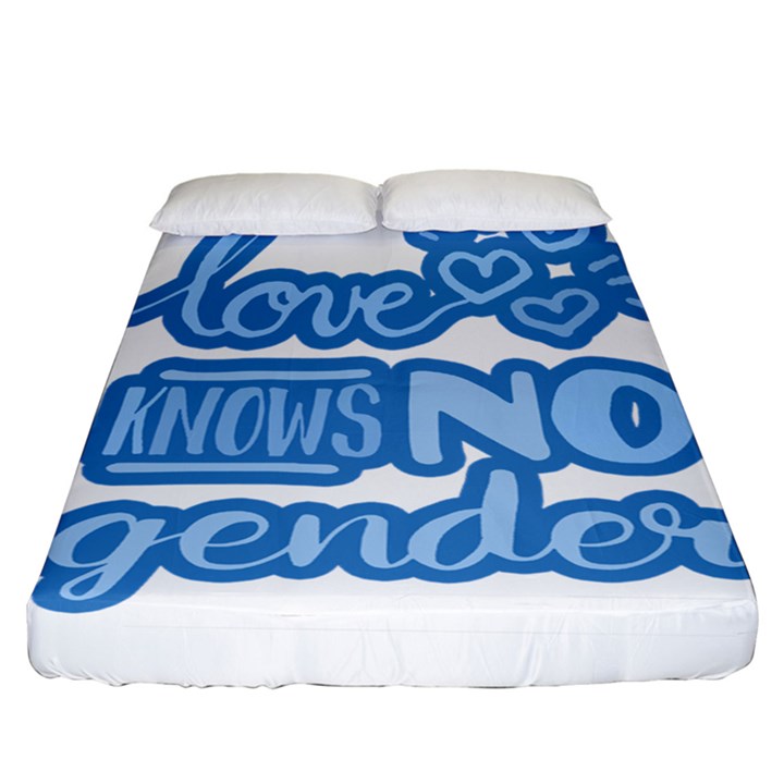 Love knows no gender Fitted Sheet (California King Size)