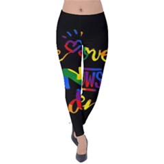 Love Knows No Gender Velvet Leggings by Valentinaart