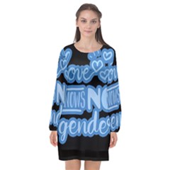 Love Knows No Gender Long Sleeve Chiffon Shift Dress  by Valentinaart