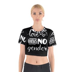 Love Knows No Gender Cotton Crop Top by Valentinaart