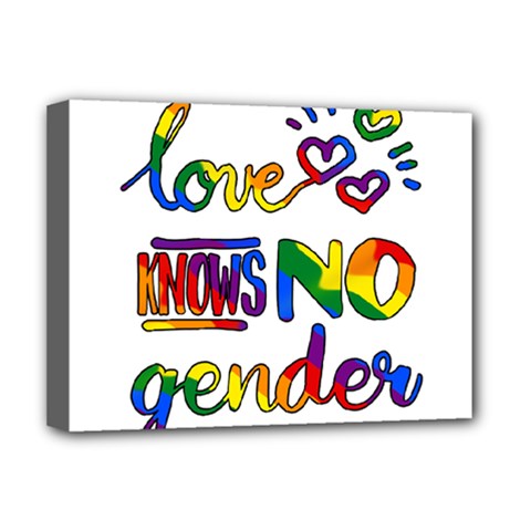 Love Knows No Gender Deluxe Canvas 16  X 12   by Valentinaart