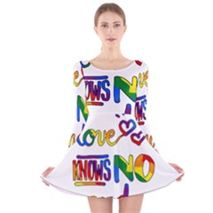 Love Knows No Gender Long Sleeve Velvet Skater Dress by Valentinaart