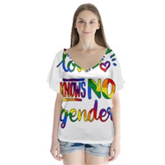 Love Knows No Gender Flutter Sleeve Top by Valentinaart