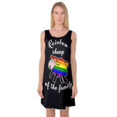 Rainbow Sheep Sleeveless Satin Nightdress by Valentinaart