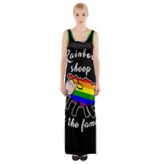 Rainbow Sheep Maxi Thigh Split Dress by Valentinaart