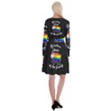 Rainbow sheep Long Sleeve Velvet Front Wrap Dress View2