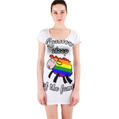 Rainbow Sheep Short Sleeve Bodycon Dress by Valentinaart