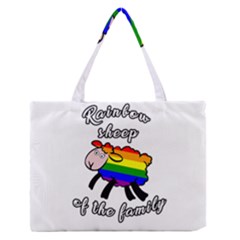 Rainbow Sheep Medium Zipper Tote Bag by Valentinaart