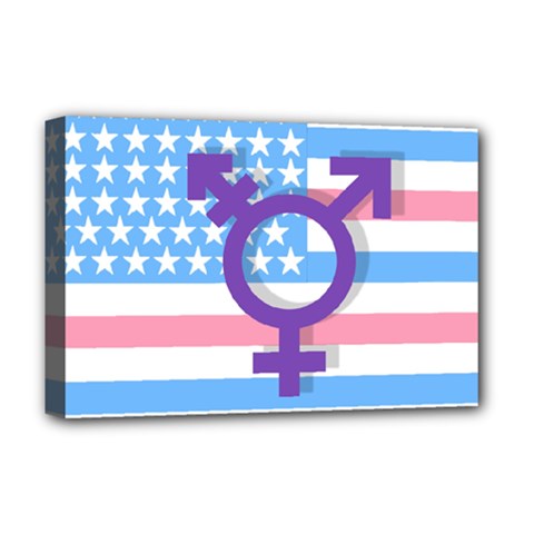 Transgender Flag Deluxe Canvas 18  X 12   by Valentinaart