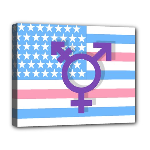 Transgender Flag Deluxe Canvas 20  X 16   by Valentinaart