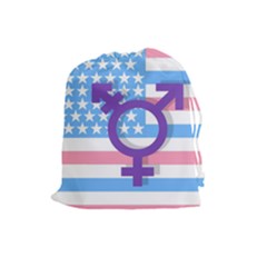 Transgender Flag Drawstring Pouches (large)  by Valentinaart