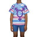 Transgender flag Kids  Short Sleeve Swimwear View1