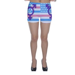 Transgender Flag Skinny Shorts by Valentinaart