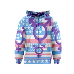 Transgender Flag Kids  Zipper Hoodie by Valentinaart