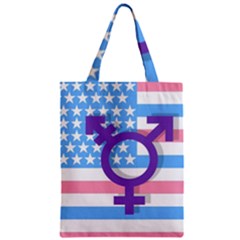 Transgender Flag Zipper Classic Tote Bag by Valentinaart