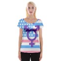 Transgender flag Women s Cap Sleeve Top View1