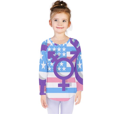 Transgender Flag Kids  Long Sleeve Tee by Valentinaart