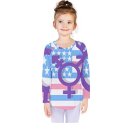 Transgender Flag Kids  Long Sleeve Tee